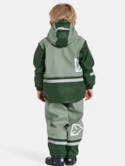 Børn Didriksons Regntøj-Boardman Foret Regnsæt, Light Moss