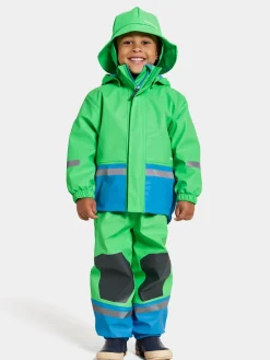 Børn Didriksons Regntøj-Boardman Foret Regnsæt, Frog Green