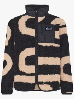 Fleecetøj|Didriksons Exa Fleecetrøje, Path L Black Sort/Beige