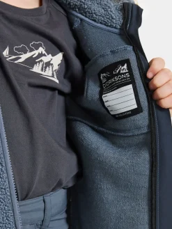 Børn Didriksons Fleecetøj-Exa Fleecetrøje, True Blue