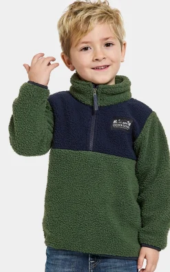 Børn Didriksons Fleecetøj-Gosig Fleecetrøje, Pine Green