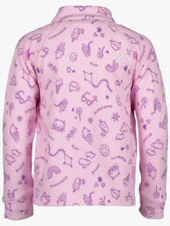 Overdele|Didriksons Jadis Trøje med Lynlås, Doodle Orchid Pink Lyserød/Lilla