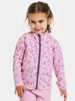 Overdele|Didriksons Jadis Trøje med Lynlås, Doodle Orchid Pink Lyserød/Lilla