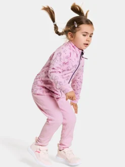 Overdele|Didriksons Jadis Trøje med Lynlås, Doodle Orchid Pink Lyserød/Lilla