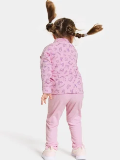 Overdele|Didriksons Jadis Trøje med Lynlås, Doodle Orchid Pink Lyserød/Lilla