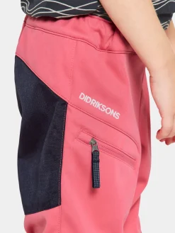 Børn Didriksons Overtøj-Lövet Softshellbukser, Dusty Azalea