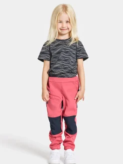 Børn Didriksons Overtøj-Lövet Softshellbukser, Dusty Azalea