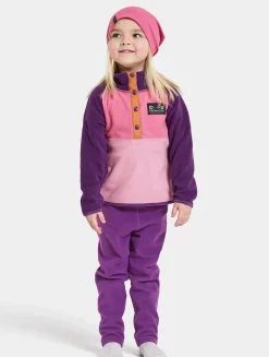 Børn Didriksons Fleecetøj-Monte Fleecetrøje, Light Heather Pink