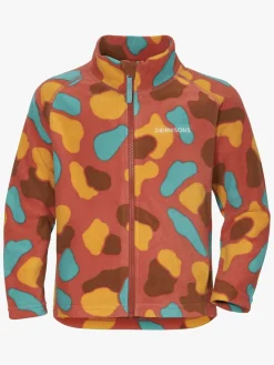 Børn Didriksons Fleecetøj-Monte Fleecetrøje, Pink Blob Camo