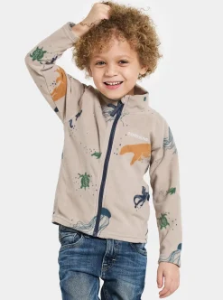 Børn Didriksons Fleecetøj-Monte Fleecetrøje, Winter Ocean Multi