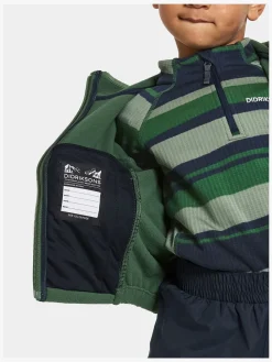 Børn Didriksons Fleecetøj-Muskot  Vindtæt Vindtæt Fleecetrøje, Pine Green