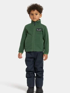 Børn Didriksons Fleecetøj-Muskot  Vindtæt Vindtæt Fleecetrøje, Pine Green