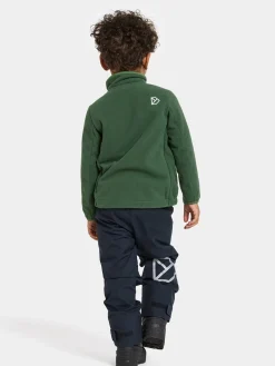 Børn Didriksons Fleecetøj-Muskot  Vindtæt Vindtæt Fleecetrøje, Pine Green
