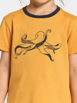 Børn Didriksons Overdele-Mynta T-shirt, Dark Pollen