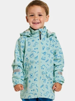 Overtøj|Didriksons Norma Skaljakke, Doodle Pale Mint Blå