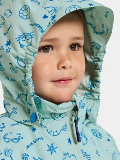 Overtøj|Didriksons Norma Skaljakke, Doodle Pale Mint Blå