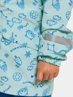 Overtøj|Didriksons Norma Skaljakke, Doodle Pale Mint Blå