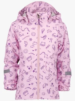 Børn Didriksons Overtøj-Norma Skaljakke, Doodle Orchid Pink