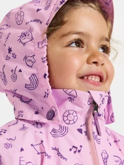 Børn Didriksons Overtøj-Norma Skaljakke, Doodle Orchid Pink