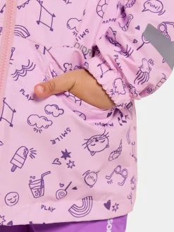 Børn Didriksons Overtøj-Norma Skaljakke, Doodle Orchid Pink