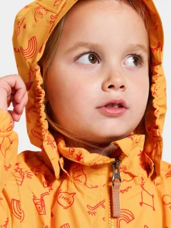 Overtøj|Didriksons Norma Skaljakke, Doodle Papaya Orange Orange/Lyserød