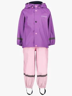 Regntøj|Didriksons Slaskeman Regnsæt, Tulip Purple Lilla/Lyserød