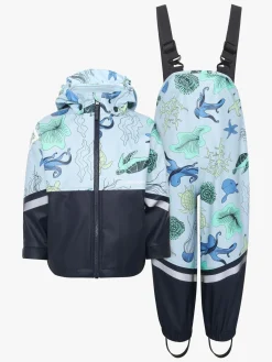 Regntøj|Didriksons Waterman Regnsæt, Ocean Multi Blue