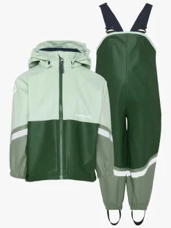 Børn Didriksons Regntøj-Waterman Regnsæt, Pine Green
