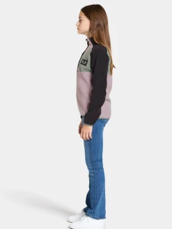 Fleecetøj|Didriksons Yokto Fleecetrøje, Dusty lilac Grøn/Lilla/Sort