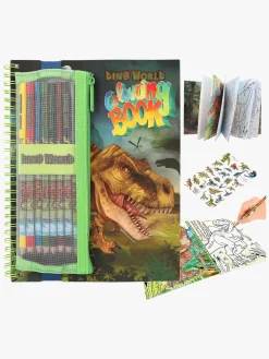 Kreativt Legetøj|DinoWorld Dino World Malebog med Farveblyanter