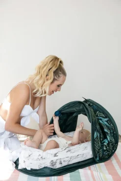 Børnesenge & Tilbehør|DockATot Deluxe+ Betræk Cabana Kit Stone, Grøn