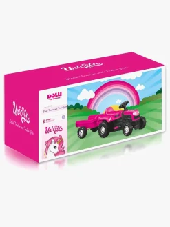Pedal- & Gåbiler|DOLU Pedaltraktor m. Anhænger, Lyserød