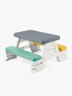 DOLU Udemøbler-Picnicbord til 4, Hvid/Blå