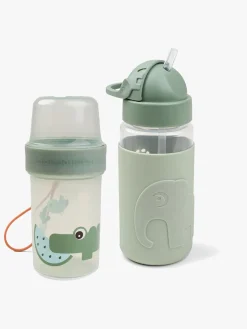 Spisetid|DoneByDeer Done By Deer Croco Snackbeholder & Flaske, Green