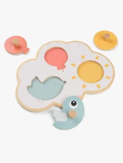 DoneByDeer Spil & Puslespil-Done By Deer First Peg Happy Clouds Puslespil, Color mix