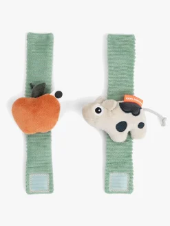 Babylegetøj|DoneByDeer Done By Deer Håndledsrangle 2-pak, Dotti Green Grøn/Hvid/Orange