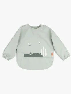 Spisetid|DoneByDeer Done By Deer  Langærmet Hagesmæk med Lomme Croco, Green Grøn