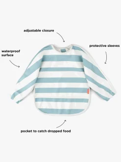 Spisetid|DoneByDeer Done By Deer Langærmet Hagesmæk, Stripes Blue Blå