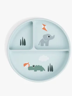 Spisetid|DoneByDeer Done By Deer Playground Stick & Stay  Opdelt Silikonetallerken, Blue Blå