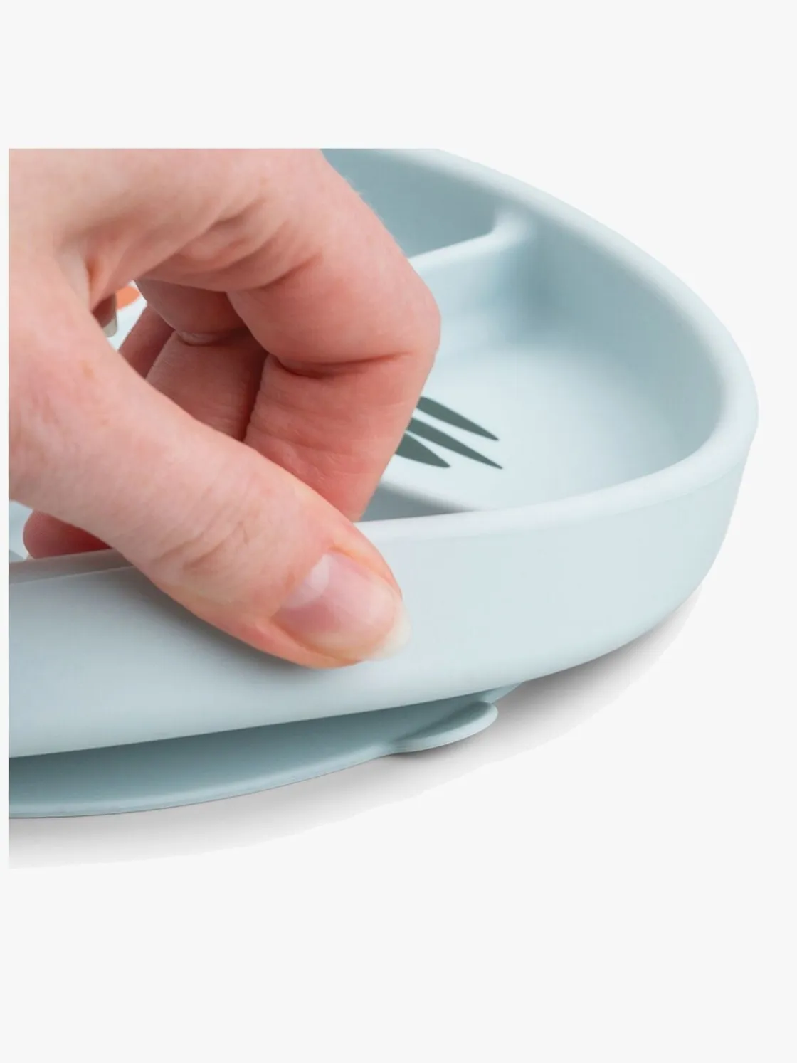 Spisetid|DoneByDeer Done By Deer Playground Stick & Stay Opdelt Silikonetallerken, Blue Blå