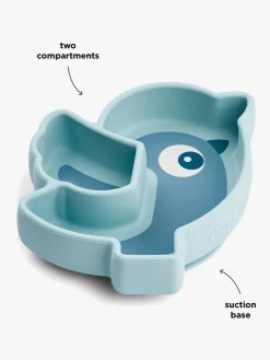 Spisetid|DoneByDeer Done By Deer Stick & Stay Silikonetallerken Birdee, Blue Blå