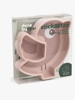 DoneByDeer Spisetid-Done By Deer Stick & Stay Silikonetallerken Birdee, Powder