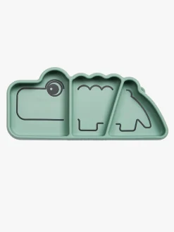 Spisetid|DoneByDeer Done By Deer Stick & Stay Tallerken Snacks Croco, Green