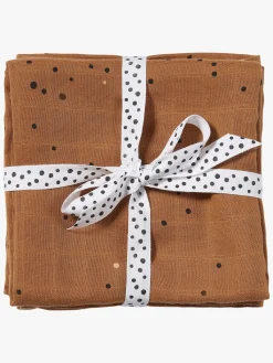 Stofbleer, Nusseklude & Babytæpper|DoneByDeer Done By Deer Stofble Dreamy Dots 120x120 2-pak, Mustard Orange