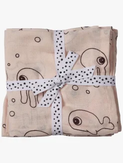 Stofbleer, Nusseklude & Babytæpper|DoneByDeer Done By Deer Stofble Sea Friends 120x120 2-pak, Powder Lyserød