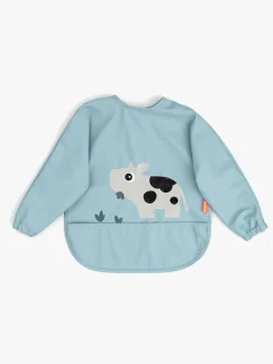 Spisetid|DoneByDeer Done By Deer Tiny Farm  Langærmet Hagesmæk med Lomme, Blue Blå