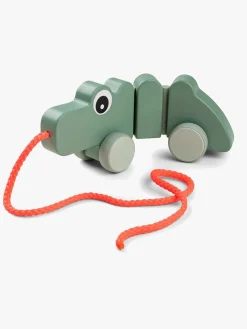 Trælegetøj|DoneByDeer Done By Deer Træklegetøj Krokodille, Grøn