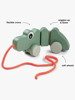 Trælegetøj|DoneByDeer Done By Deer Træklegetøj Krokodille, Grøn