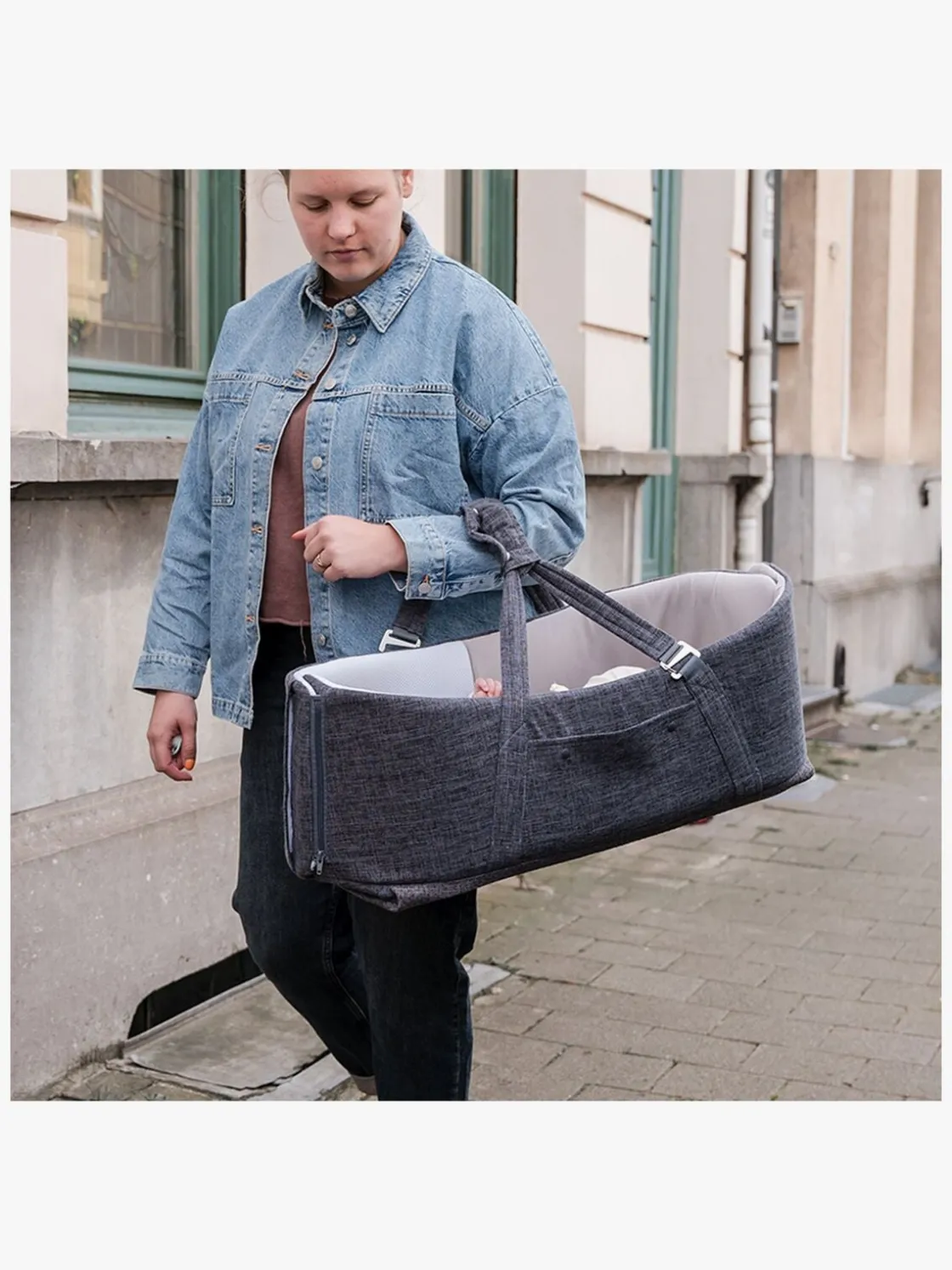 Børnesenge & Tilbehør|Doomoo Babynest/lift 3-i-1, Grå