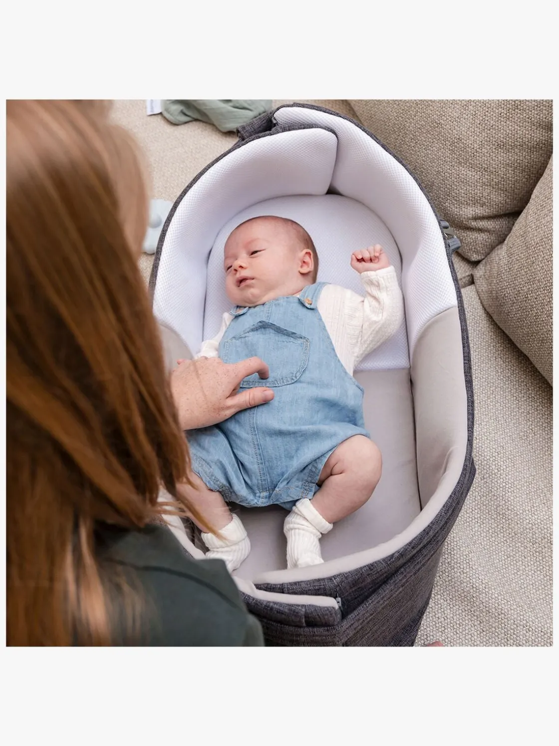 Børnesenge & Tilbehør|Doomoo Babynest/lift 3-i-1, Grå